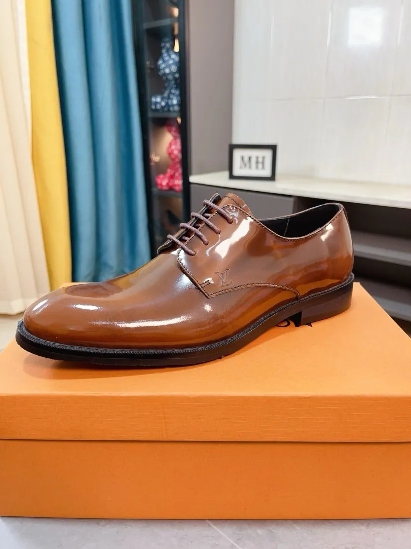 Men's men's shoes 💰520🌸🌸【LV Louis Vuitton】~ New product 🆕High-end original men's 🚹Business casual leather shoes, made of original cowhide open-edge bead fabric➕comfortable and soft cowhide lining➕cowhide insole, original LOGO rubber non-slip outsole. Code number: 38-44